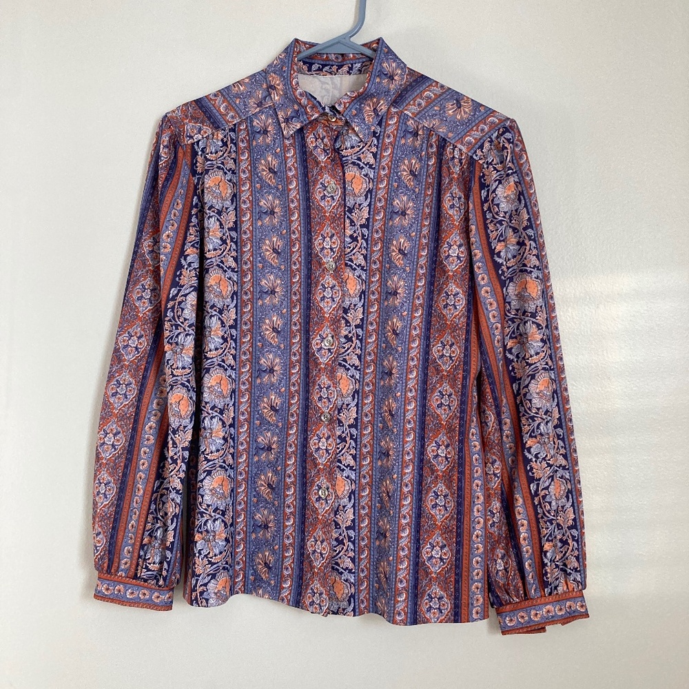 Unique Vintage 70s Polyester Hippie Shirt
